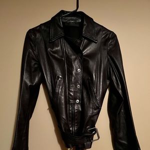 Cerruti Black Leather Jacket